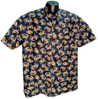 Blue Crabs Hawaiian Shirt- Made in USA- Cotton